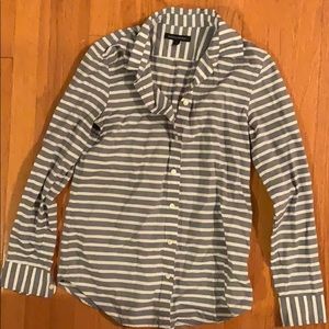 Banana Republic grey and white stripped shirt